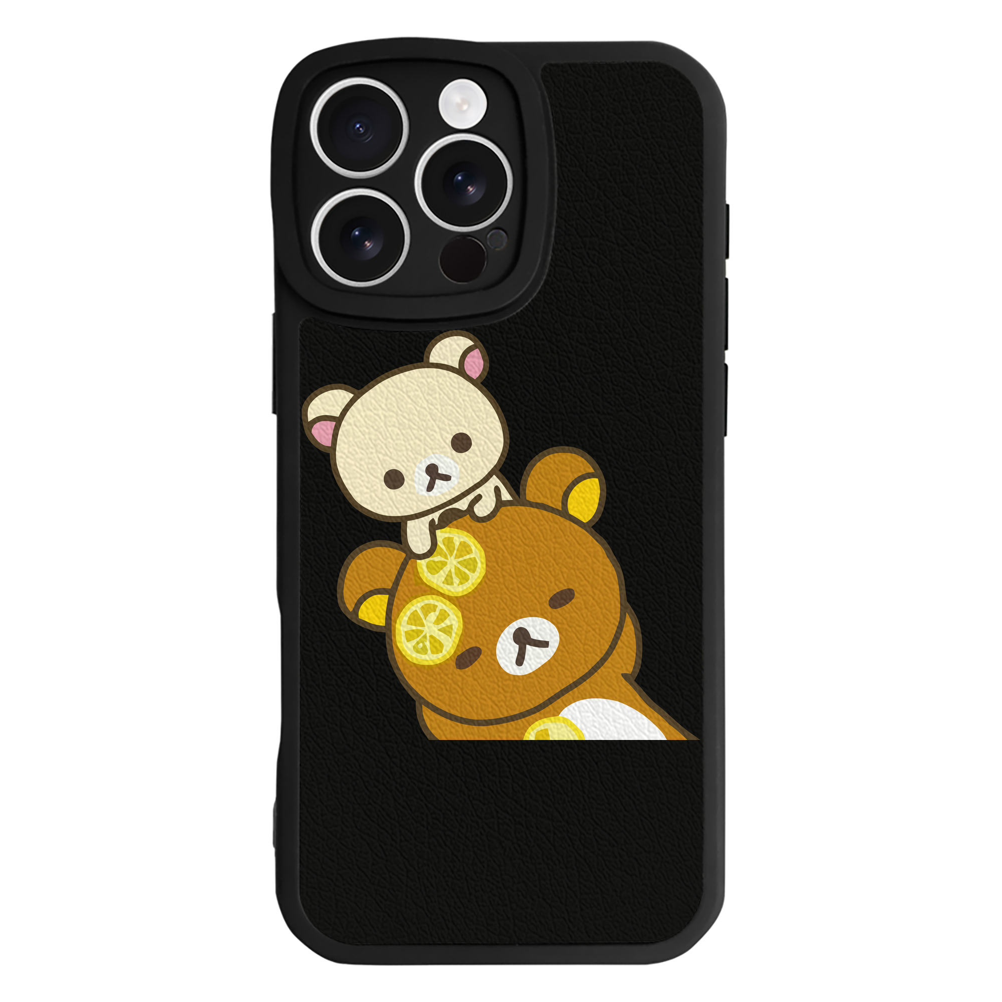 （画像用） リラックマ リラックマ キイロイトリ Rilakkuma Korilakkuma Kiiroitori 【iPhone 16シリーズ対応】シリコンスマホケース（レザー調） 材質：シリコン
